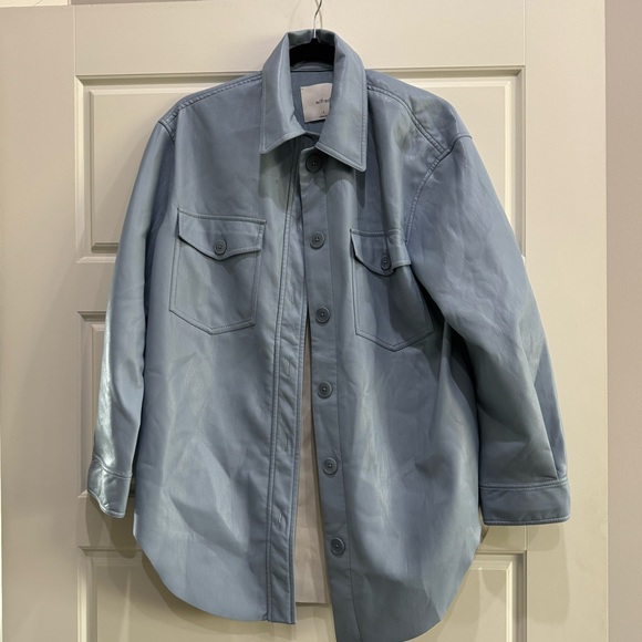 Aritzia Wilfred Ganna Faux Leather Shirt Jacket - Picture 2 of 5